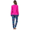 thumbnail image 3 of Ashford & Brooks Women's Cotton Henley with Sweater Fleece Pants Pajama Set - Purple Pink Blue - XX-Large, 3 of 3