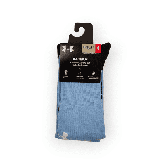 UA Team Over-The-Calf Youth Socks 13.5K-4.5 Carolina Blue