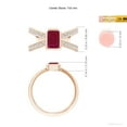 thumbnail image 5 of ANGARA Natural Emerald-Cut 1 ct Ruby Criss Cross Solitaire Engagement Ring in 14K Rose Gold for Women (Size-7x5mm) | July Birthstone, Birthday, Anniversary, Jewelry Gift for Women | Natural Ruby Ring, 5 of 10