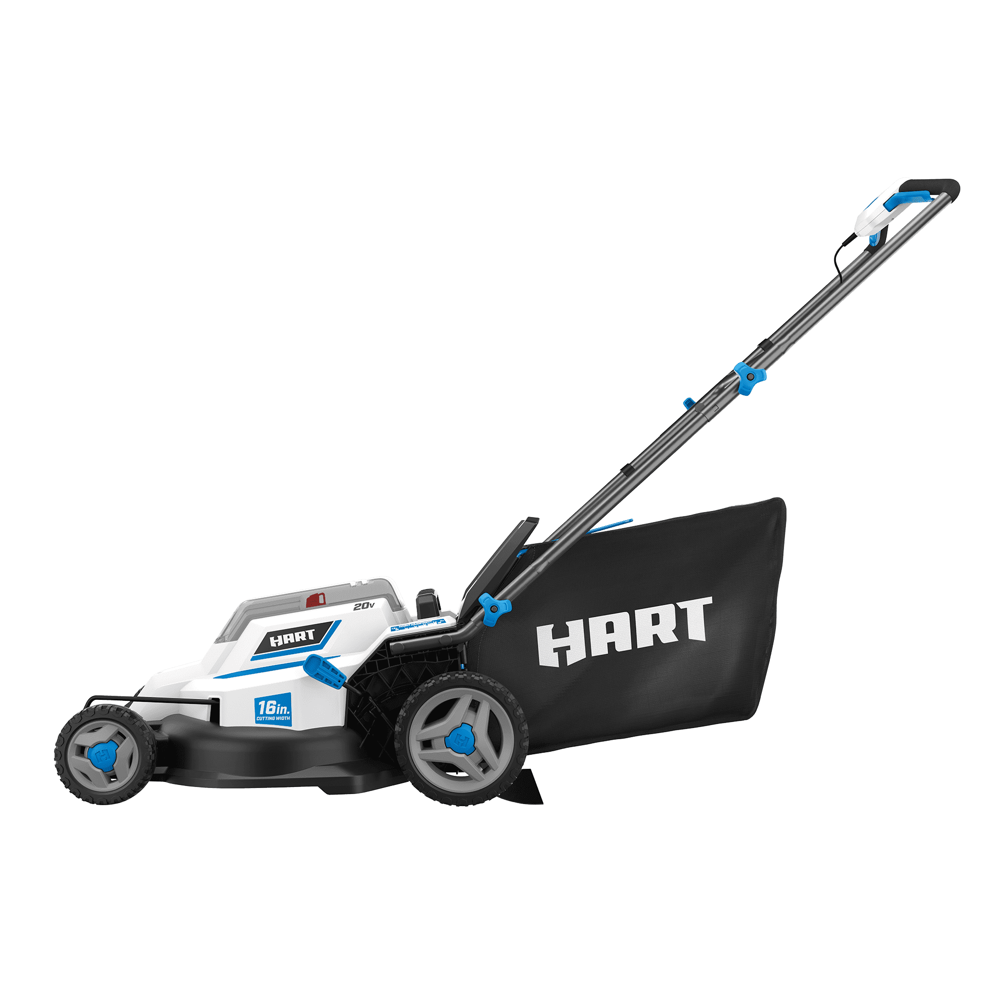 Restored HART 20 Volt 16 Inch Push Lawn Mower Kit 2 20 Volt 4.0Ah Lithium Ion Batteries 1 Battery Charger Refurbished Walmart
