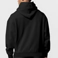 thumbnail image 2 of Cotton Zip Up Hoodie for Men Fall Winter Casual Jacket with Hood Pockets Solid Color Sports Sweatshirt Coat (3XL, Black), 2 of 6