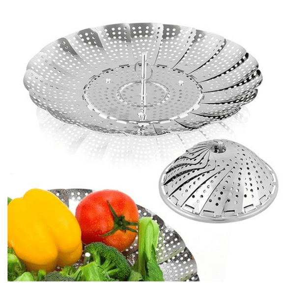 Vegetable Steamer Basket, Premium Stainless Steel Veggie Steamer Basket - Folding Expandable Steamers to Fits Various Size Pot  all