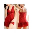 thumbnail image 3 of Womens Sexy Lingerie Sleepwear Satin Silk Babydoll Lace Nightwear Pajamas, 3 of 5