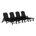 thumbnail image 3 of WestinTrends Aruba Outdoor HDPE Patio Chaise Lounges With Wheels & Cup Holder (Set of 4), Black, 3 of 16