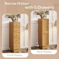 thumbnail image 7 of Tribesigns 5-Drawer Tall Narrow Dresser, Oak Wood Lingerie Chest Organizer for Bedroom, Small Spaces, 7 of 7