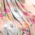 thumbnail image 3 of Pomeranian Dogs and Flowers Blanket,Comfortable Soft Flannel Throw Blanket,All Season,Warm Lightweight Blankets for Sofa Bed Couch Living Room Chair,30"x40"(80x100cm), 3 of 4