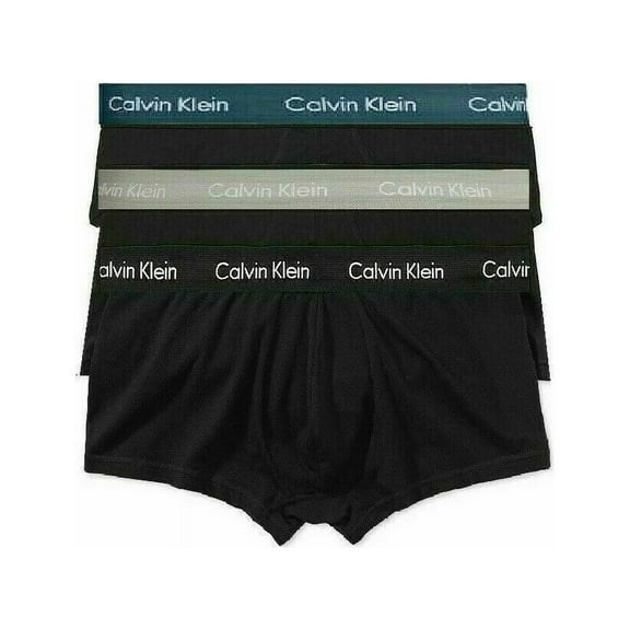 Calvin Klein NU2664891 Men's Black Cotton 3-Pack Stretch Trunks Underwear UW398 (Medium)