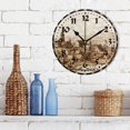 thumbnail image 3 of GZHJMY Vintage Townscape Wall Clock, PVC Silent Non Ticking 10 Inch Battery Operated Wall Clocks, Easy to Read Clock for Home Kitchen Living Room Bathroom Office Decor, 3 of 6