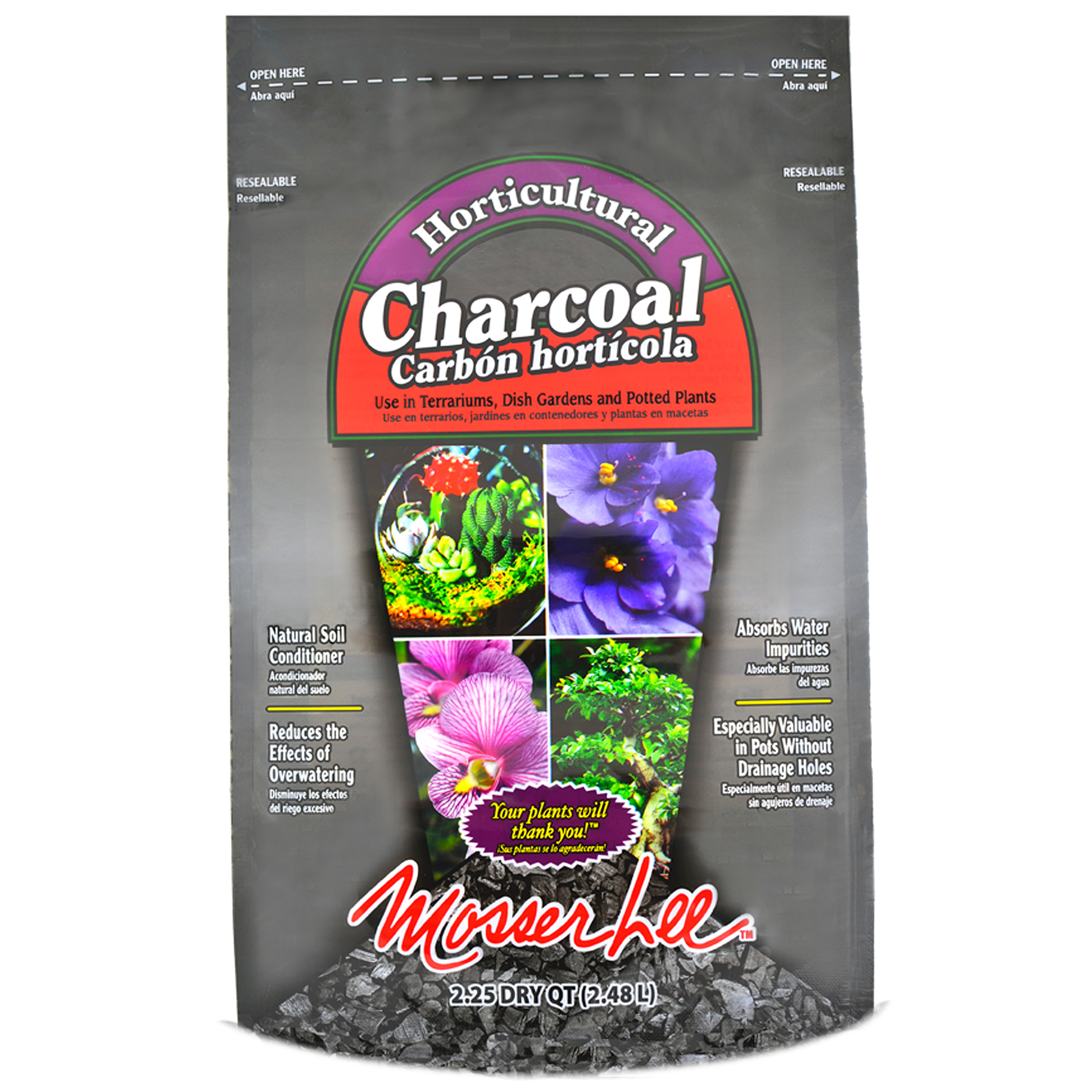 Mosser Lee Horticultural Charcoal Soil Amendment for Plants, Terrariums, and Indoor Gardens, 2.25 dry quart