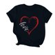 thumbnail image 4 of Camiseta de Manga Corta de Cuello Redondo Impresa para las Mujeres Día de San Valentín, Mezcla Ligera de Poliéster para Primavera Verano Otoño, 4 of 7