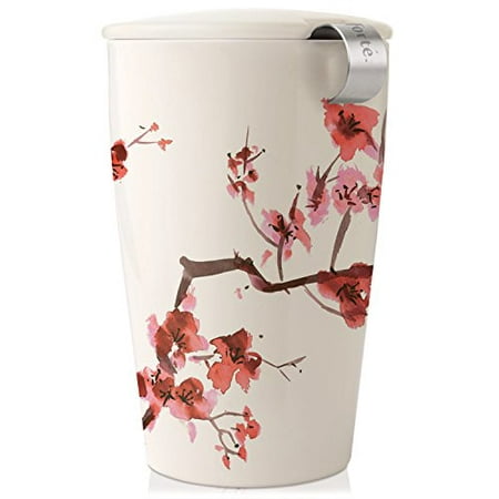 Tea Forte KATI Single Cup Loose Tea Brewing System, Ceramic Cup with Tea Infuser and Lid, Cherry Blossoms - New Infuser (Best Single Cup Brewing System)
