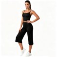 thumbnail image 7 of JFOPQVSM Workout Sets for Women Two Piece Sports Bra Matching Wide Leg Capri Pants Gym Work Yoga Outfits, 7 of 7