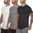 thumbnail image 1 of Muscle Killer Paquete de 3 camisetas deportivas activas para hombre, gimnasio, entrenamiento, culturismo, fitness, camiseta informal de entrenamiento (mediano negro+gris+blanco), 1 of 5