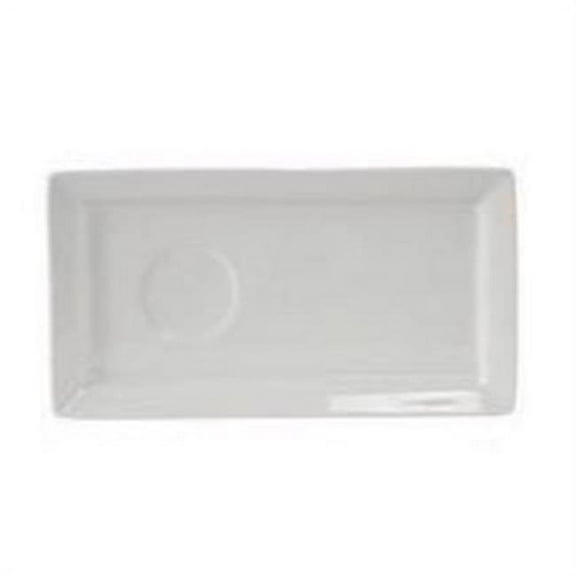 Tuxton GLP-551 Vitrified China Rectangular Tray Well Porcelain White - 13 x 7 x 1 in. - 1 Dozen
