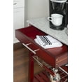 thumbnail image 3 of Linon Natalie Granite Top Rollng Kitchen Storage Cart in Wenge Brown Wood, 3 of 13