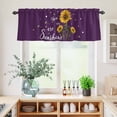 thumbnail image 5 of 3 Piece Kitchen Curtains and Valances Set Purple Sunshine Sunflower Cafe Curtains 24 Inch Length Pastoral Bees Farmhouse Floral Valance & Tier Curtain for Living Room Bedroom Window 54"x18"+27"x24"*2, 5 of 6