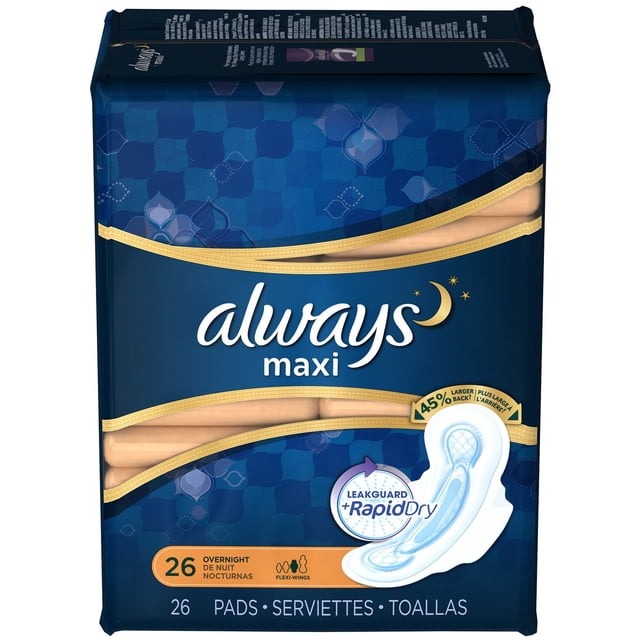 Toallas sanitarias Always Maxi para la noche, sin fragancia, con alas Flexi-Wings