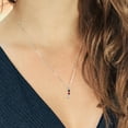 thumbnail image 3 of Gem Stone King 925 Silver and 10K Yellow Gold Round White Lab Grown Diamond Red Ruby and Black Onyx Pendant Necklace for Women (0.62 Cttw, Gemstone April Birthstone, with 18 inch Chain), 3 of 3