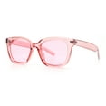 thumbnail image 4 of Feminine Simple Clean Minimal Plastic Horn Rim Retro Fashion Sunglasses Pink, 4 of 8