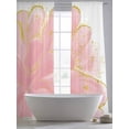 thumbnail image 5 of Sheer Curtains 96 Inches Long 2 Panels, Watercolor Blossom Pink Flower Rod Pocket Curtain Voile Draperies, Classic Abstract Floral Light Filtering Window Treatment for Living Room Kitchen Bedroom, 5 of 8