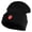 Black, variant on Small Red Apple with Stem iron on Embroidered Patched 12 Inch Long Knitted Beanie - Red OSFM