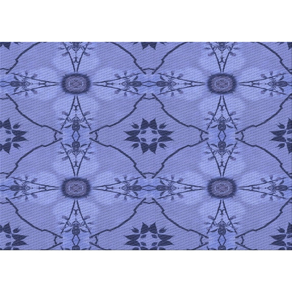 Ahgly Company Machine Washable Indoor Rectangle Transitional Sky Blue Area Rugs, 2' x 5'