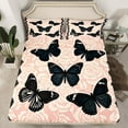 thumbnail image 2 of Manfei Black Butterfly Full Sheet Sets for Girls Women, Vintage Rose Floral Bedding Full Size, Baroque Mandala Fitted Sheet, Breathable Bedroom Decor, 4 Pieces, 2 of 7