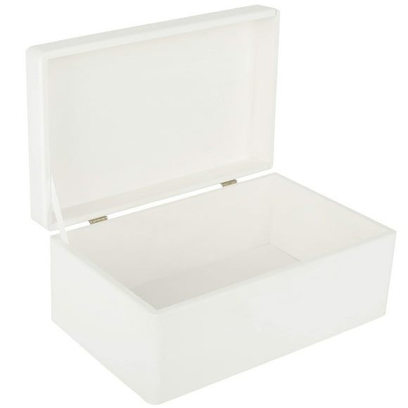 creative Deco Grande Boîte Blanche en Bois de Stockage avec Couvercle Articulé 118 x 787 x 551 Pouces (+-05) Boîte-Cadeau pour Outil Chien Jouet Chaussures Vêtements Cuisine Stockage Bois Souvenir Coffre