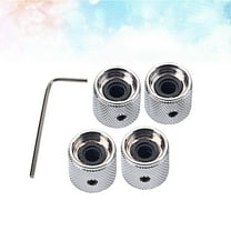 ORDDIART 4Set Metal Hexagon Knobs Silver for Electric Guitar and Bass Volume Control Replacement 1.8x1.8x0.73in