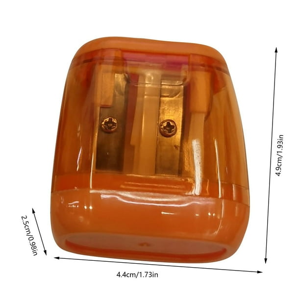 Suministros Escolares para Niños 2Pcs Afilador de Lápiz de Doble Agujero con Tapa, Oval Manual Afilador Hoja de Acero Al Carbono a Prueba de Fugas Recipiente Transparente para Oficina Escolar Portátil