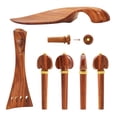 thumbnail image 3 of 4/4 Violin Accessory Parts Set Red Solid Wood with Tailpiece Chin Rest End Pin Tuning Pegs, 3 of 7