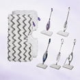 thumbnail image 2 of 8 Pack Steam Mop Replacement Pads Washable Microfiber Reusable Color Variant: 4 Pack Stripe + 4 Pack White, 2 of 6