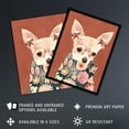 thumbnail image 2 of Artery8 Chihuahua With Floral Coat Dog Lover Watercolour Living Room Extra Large XL Wall Art Poster Print, 2 of 3