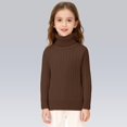 thumbnail image 4 of Mercatoo Kids Girls Thermal Turtleneck Sweater Toddler Baby Ribbed Knitted Mock Neck Pullover Sweatshirt Winter Warm Top, 4 of 5