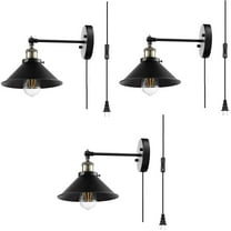 ANTOTEN 3 Pack Plug in Wall Sconce,Swing Arm Wall Lamp for Bedroom, Living Room(E26 Base, Bulbs Not Included)