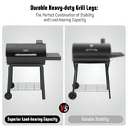 Feasto BBQ Charcoal Grill with Side Table, 30-In Heavy Duty Outdoor BBQ Grill with 647 Sq. In Cooking Area