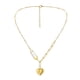 thumbnail image 2 of Fiudx Liquidación de ofertas flash Colgante de perla con broche dorado para hermana, acero de titanio, elegante collar de clavícula con forma de corazón de melocotón SA, 2 of 5