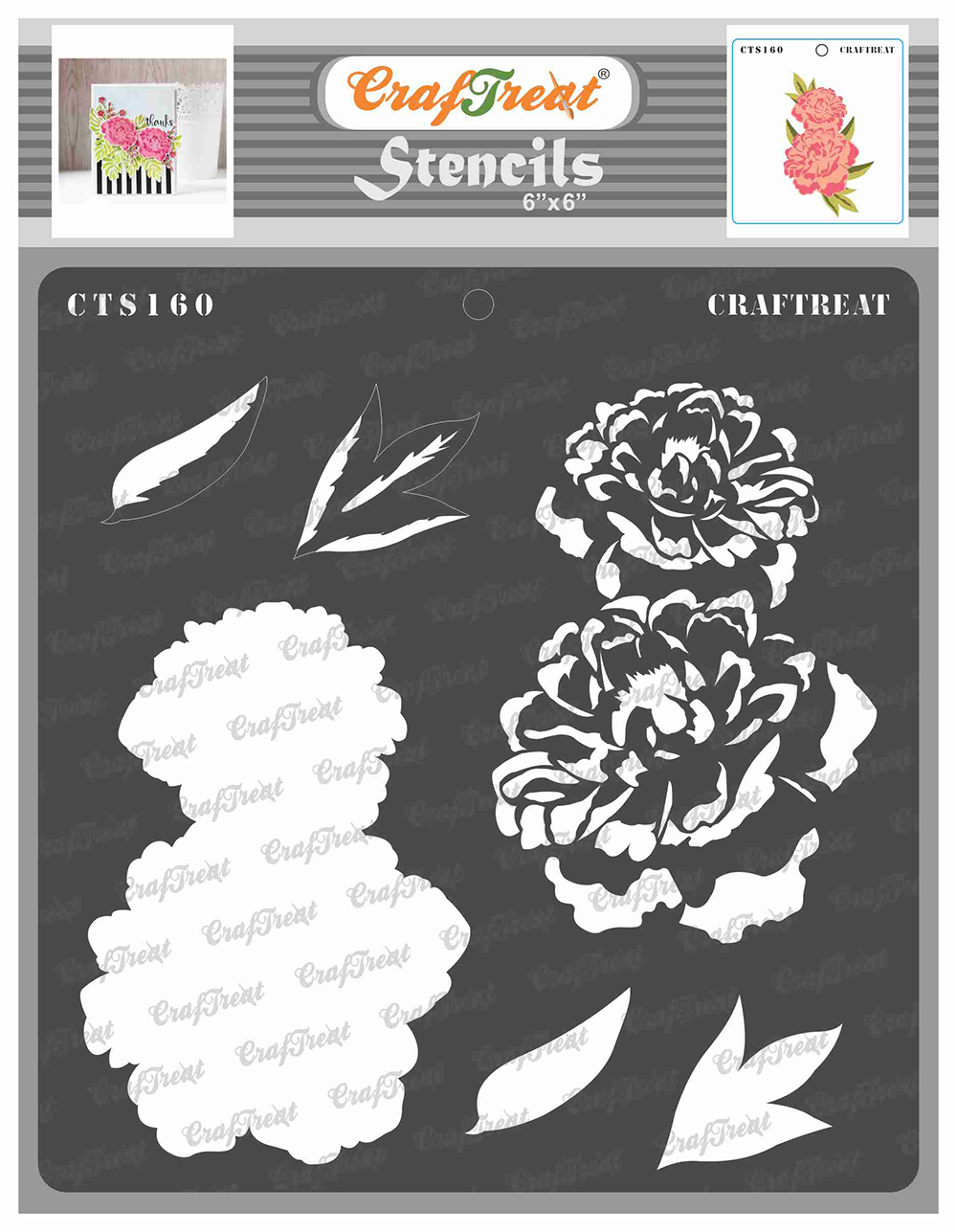 CrafTreat Floral Chipboard Embellishments - Laser-Cut Scrapbooking Decor (5.5x6")