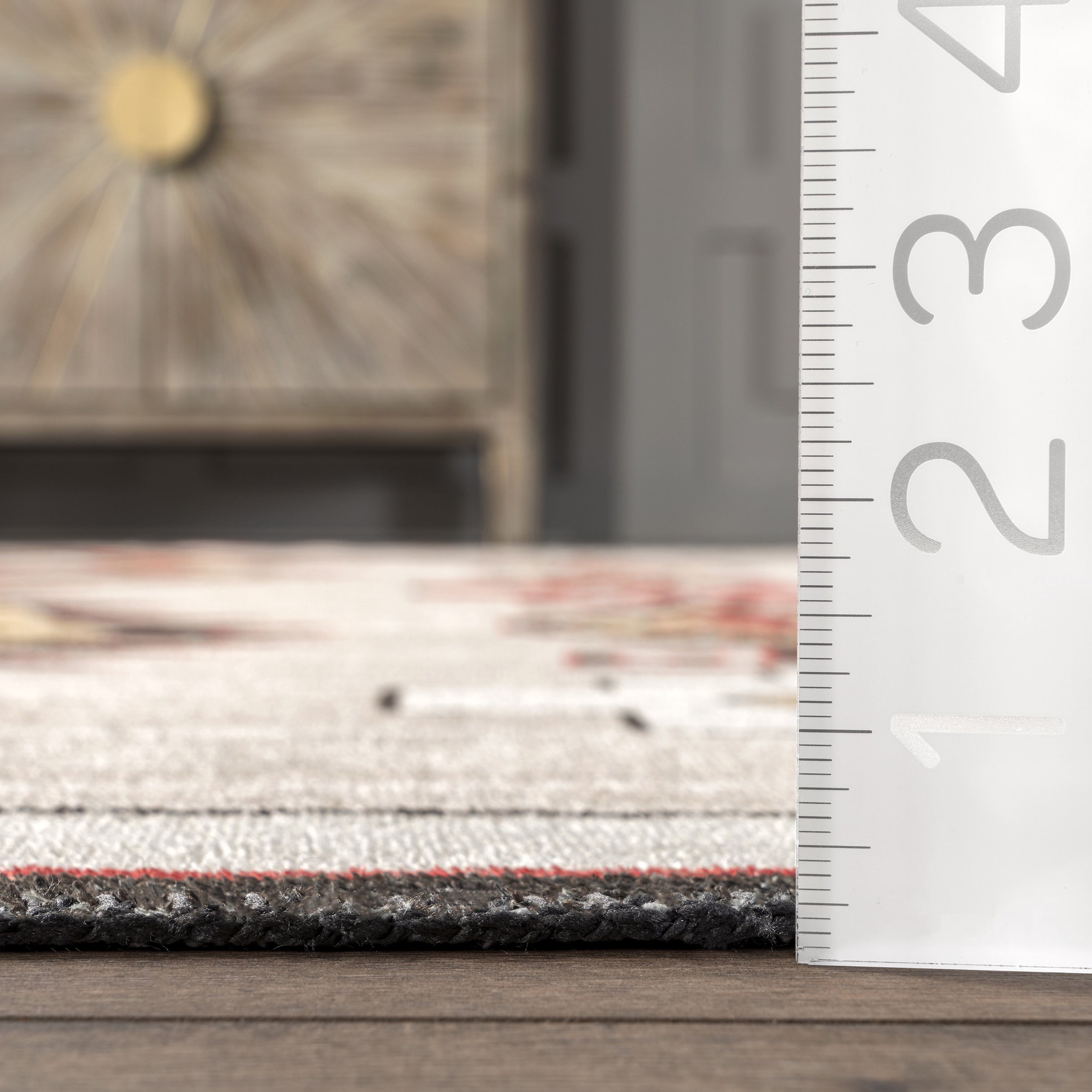 nuLOOM Elora Southwestern Machine Washable Area Rug, 4' x 6', Ivory
