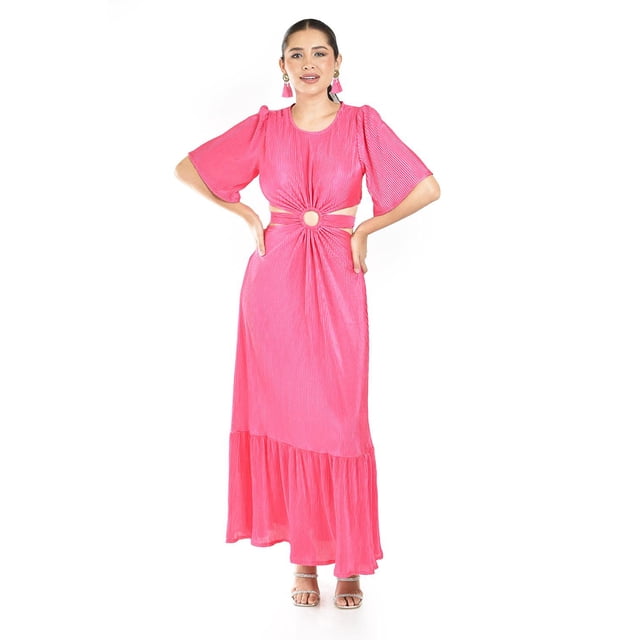 Vestido plisado Roman Fashion /Juvenil, 738 (Fiusha) fucsia M