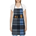 thumbnail image 4 of Anti-Fouling Belt Pocket Elasticated Apron - Non-Slippery Non-Fading Non-Shrinking Non-Crinkly Water-Repellent Darkslateblue Buffalo Plaid Check Tartan Scotland_2, 4 of 8