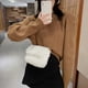 thumbnail image 4 of Bolso de hombro de moda para mujer bandolera de felpa de Ehuebsd Color sólido bolso de fiesta de alta calidad para teléfono portátil cómodo Otoño e Invierno, 4 of 9