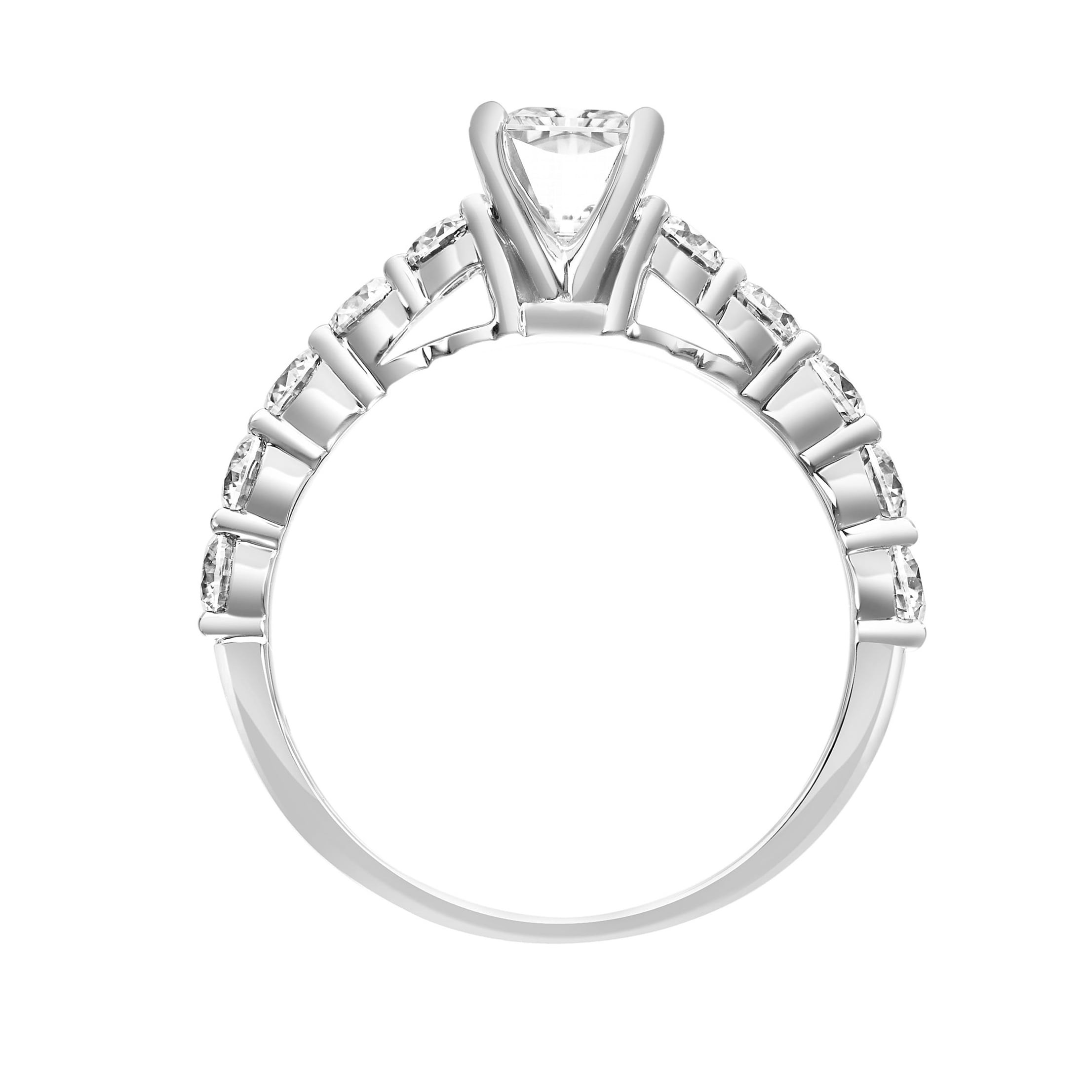 2 1/10 Carat T.G.W. Radiant-Cut Moissanite Sterling Silver Women's Engagement Ring