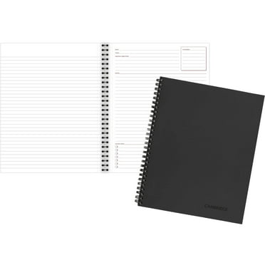 Cambridge Notebook, Business Notebook, 8-1/4" x 11", 80 Sheets, Ruled, Meeting Notes, Flexible Cover, Wirebound, Gray (06132)