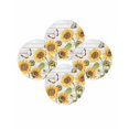 thumbnail image 7 of 13 Inch Round Placemats Set of 4, Yellow Sunflowers Non Slip Heat Insulation PP Table Mats, Vintage Country Flowers Butterfly Wood Board Washable Place Mats for Kitchen Dining Party Table Decor, 7 of 7