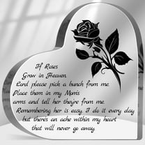 Sympathy Memorial Gifts for Loss of Loved One Gift, In Memory of Loved One Sign, Grief Bereavement Remembrance Plaque Decor, Roses Grow In Heaven Sign