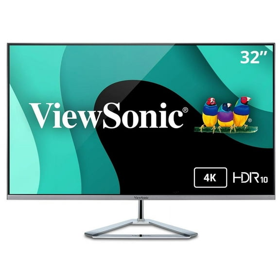ViewSonic VX3276-4K-MHD 32 Inch Frameless IPS 4K UHD Monitor with HDR10 HDMI and DisplayPort for Home and Office