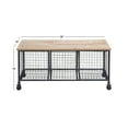 thumbnail image 4 of DecMode 39" x 19" Brown Wood Storage Bench with Brown Wood Top, 1-Piece, 4 of 8