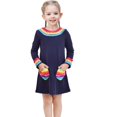 thumbnail image 2 of Sunny Fashion Girls Dress Rainbow Flower Pocket Long Sleeve Cotton Casual 5 Years, 2 of 5
