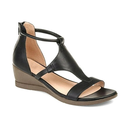 

alextreme Women Casual Leather Comfy Wedges Sandals Mid Heel Summer Slip-On Buckle Ladies New Fashion